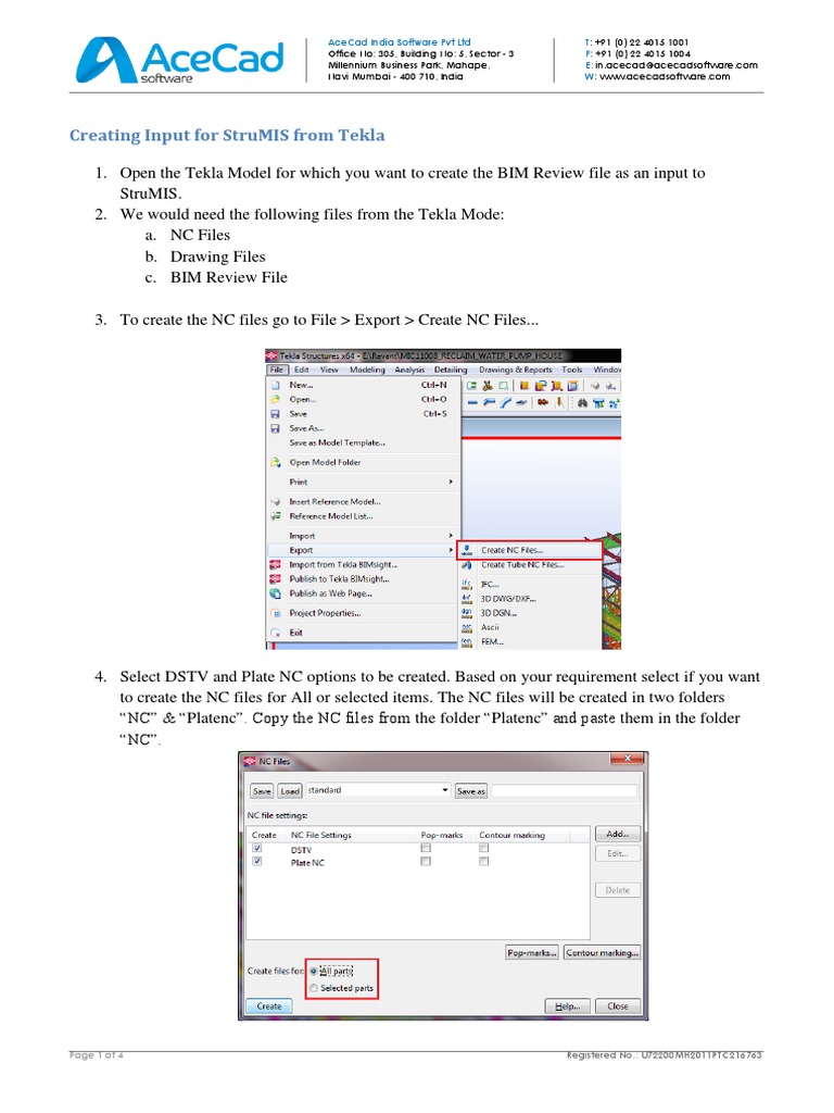 Creating Input For StruMIS From Tekla PDF | PDF | Building Information ...
