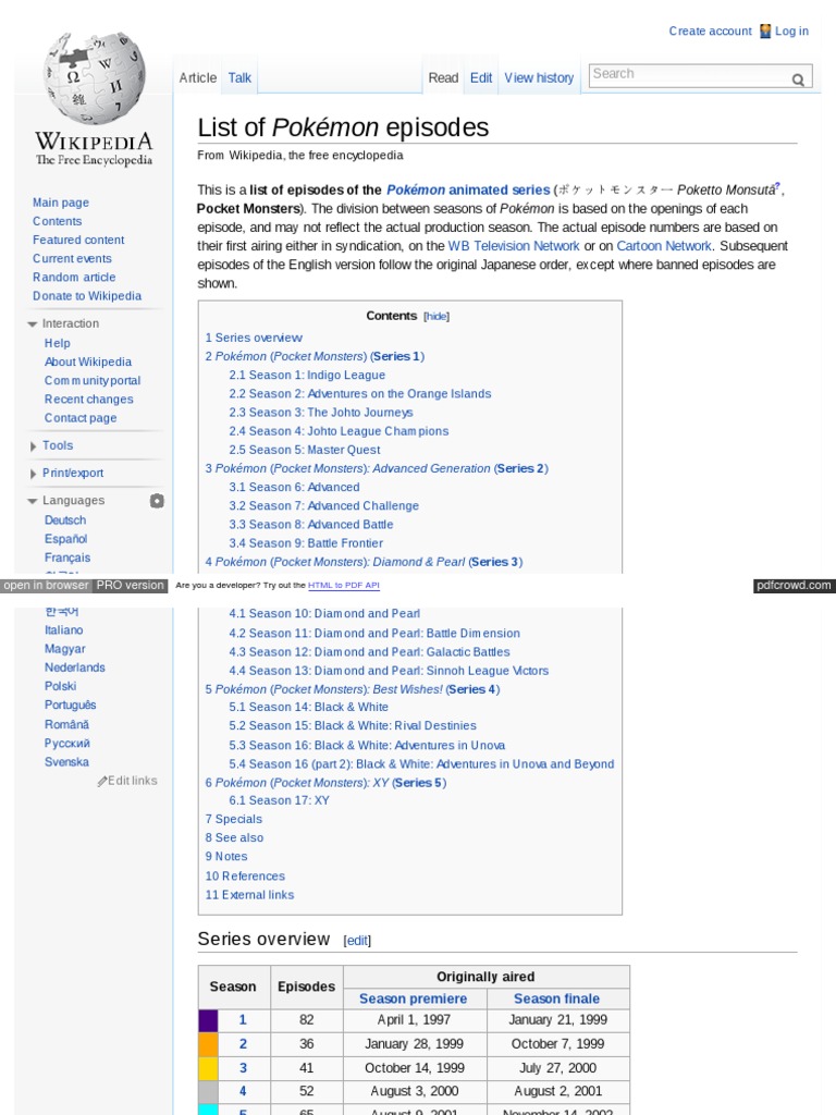 En Wikipedia Org Wiki List Of Pok C3 A9mon Episodes Artificial