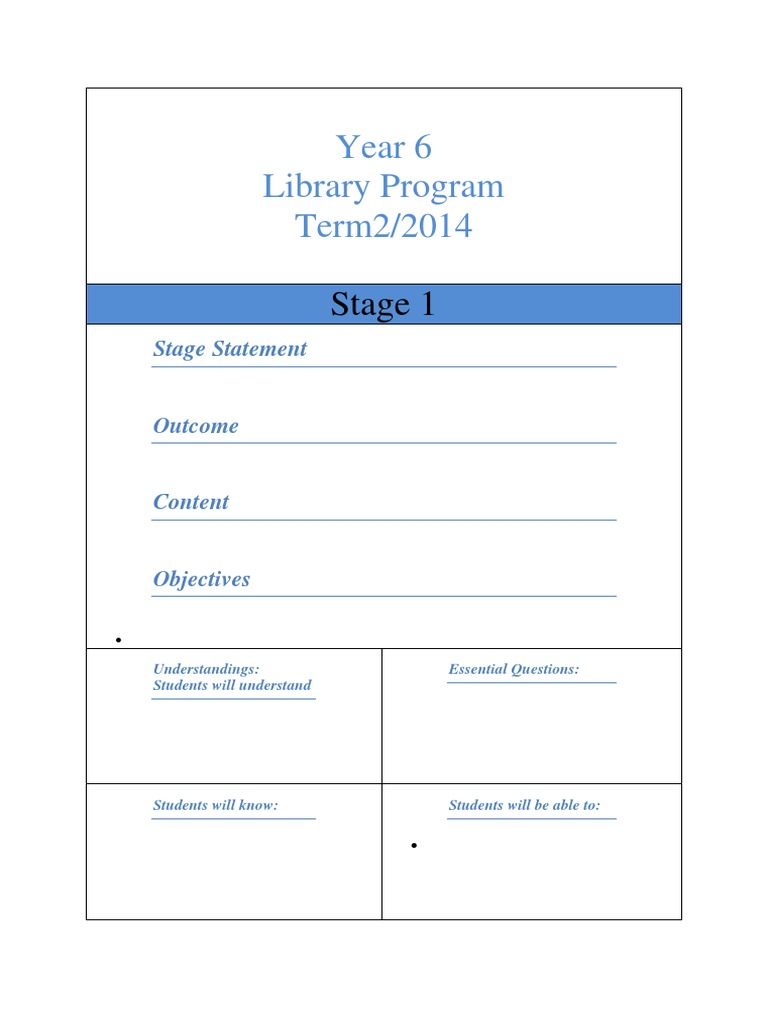 Year 6 Term 2 Library Program | PDF