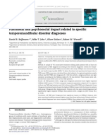 Functional and Psychosocial Impact Related To Specific Temporomandibular Disorder Diagnoses