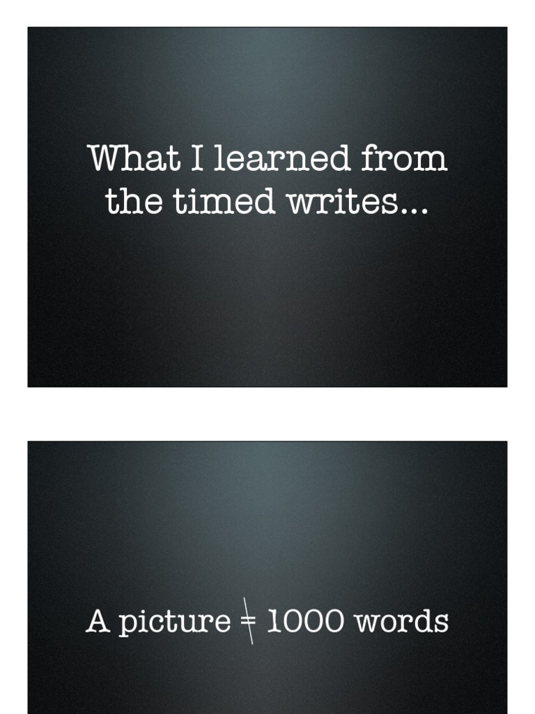 What I Learned From The Timed Writes.. | PDF