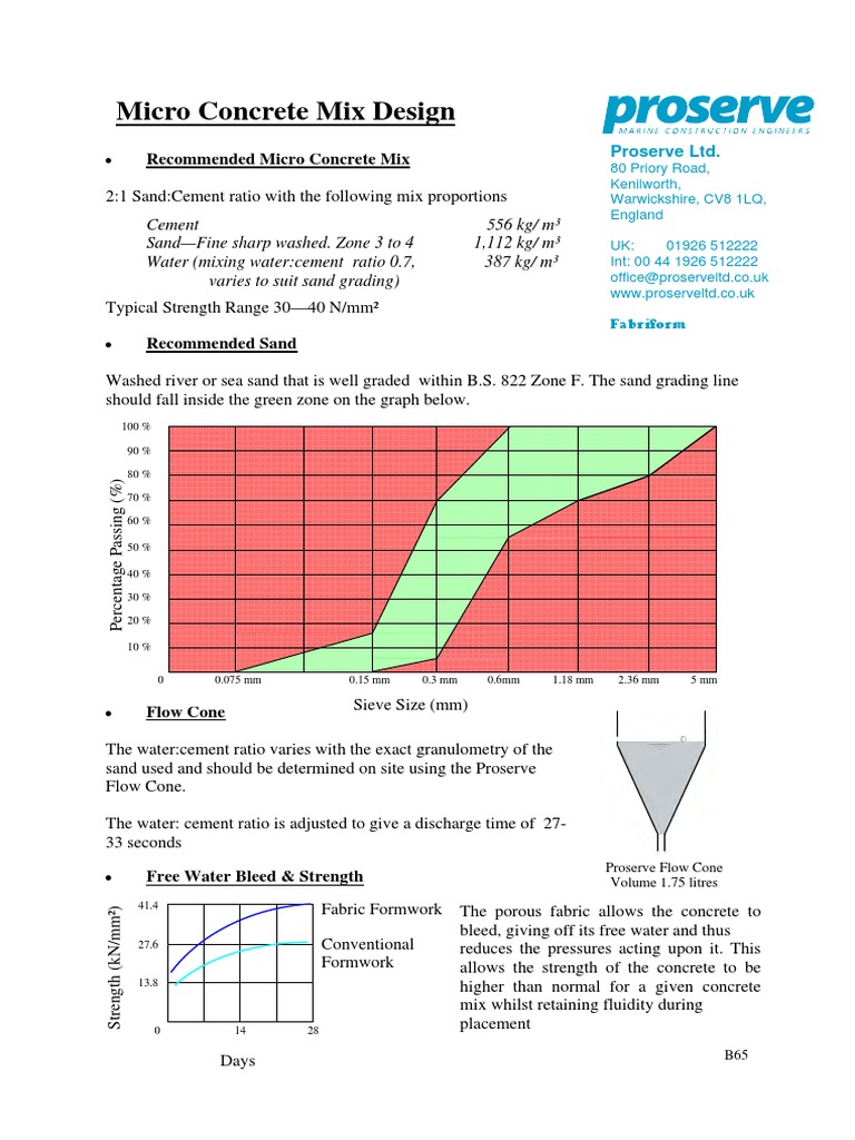 Micro Concrete Mix Design Guide | PDF