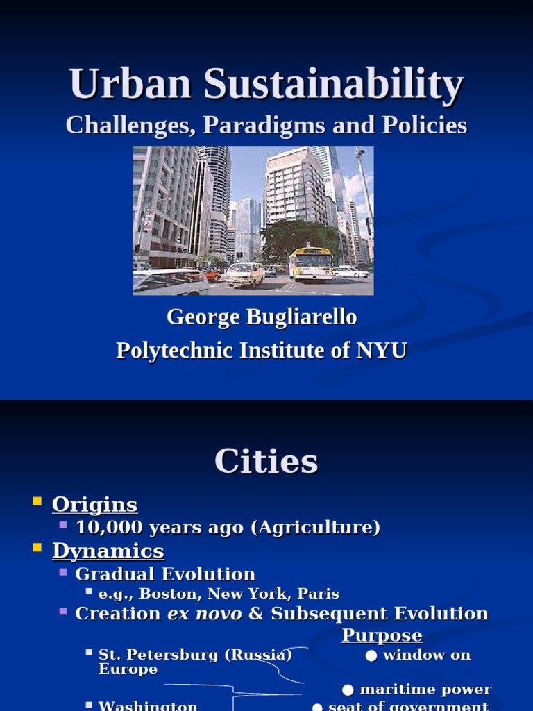Urban Sustainability | PDF | Sustainability | Infrastructure