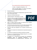 Requisitos Para La Inscripción de Empresas Mercantiles