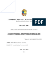 Caracterización geológica de la zona minera La Pangui