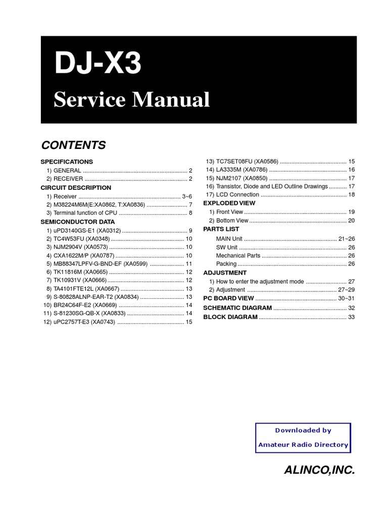 Alinco DJ-X3 Serv | Amplifier | Information And Communications Technology