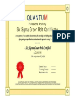 Quantu Quantu: Six Sigma Green Belt Certificate