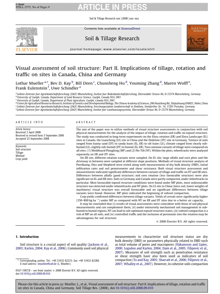Soil & Tillage Research | PDF | Crop Rotation | Tillage