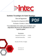 Usos Industriales de Los Ácidos Grasos Como Subproducto Del Proceso de Refinamiento de Aceite Vegetal de Palma PDF