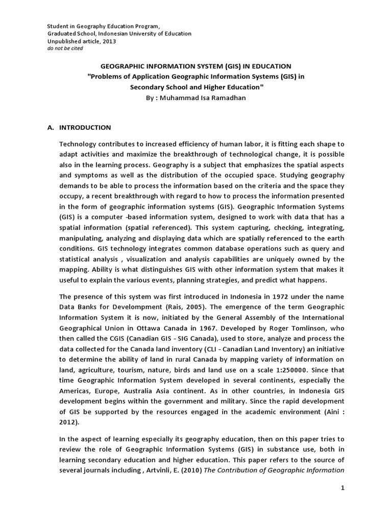 Geographic Information System in Education | PDF | Geographic ...