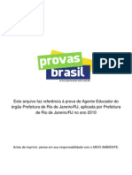 Prova Objetiva Agente Educador Prefeitura de Rio de Janeiro RJ 2010 Prefeitura de Rio de Janeiro RJ PDF