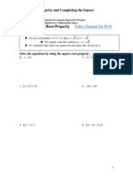 Square Root Property and Completing The Square Videos