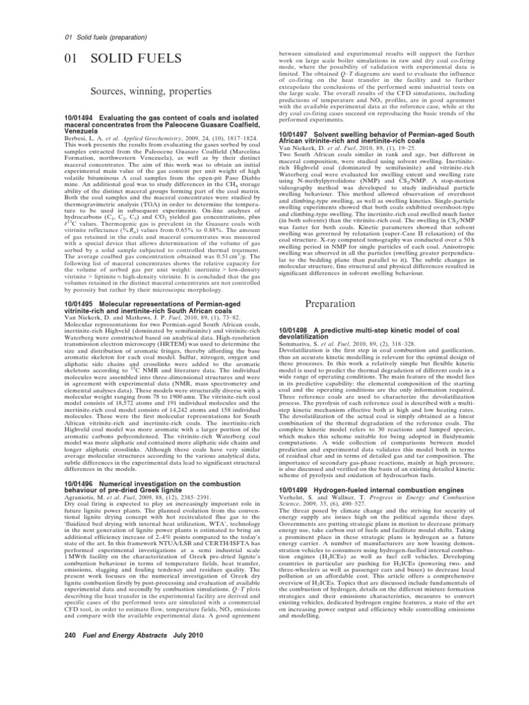 01 Solid Fuels | PDF | Peak Oil | Petroleum