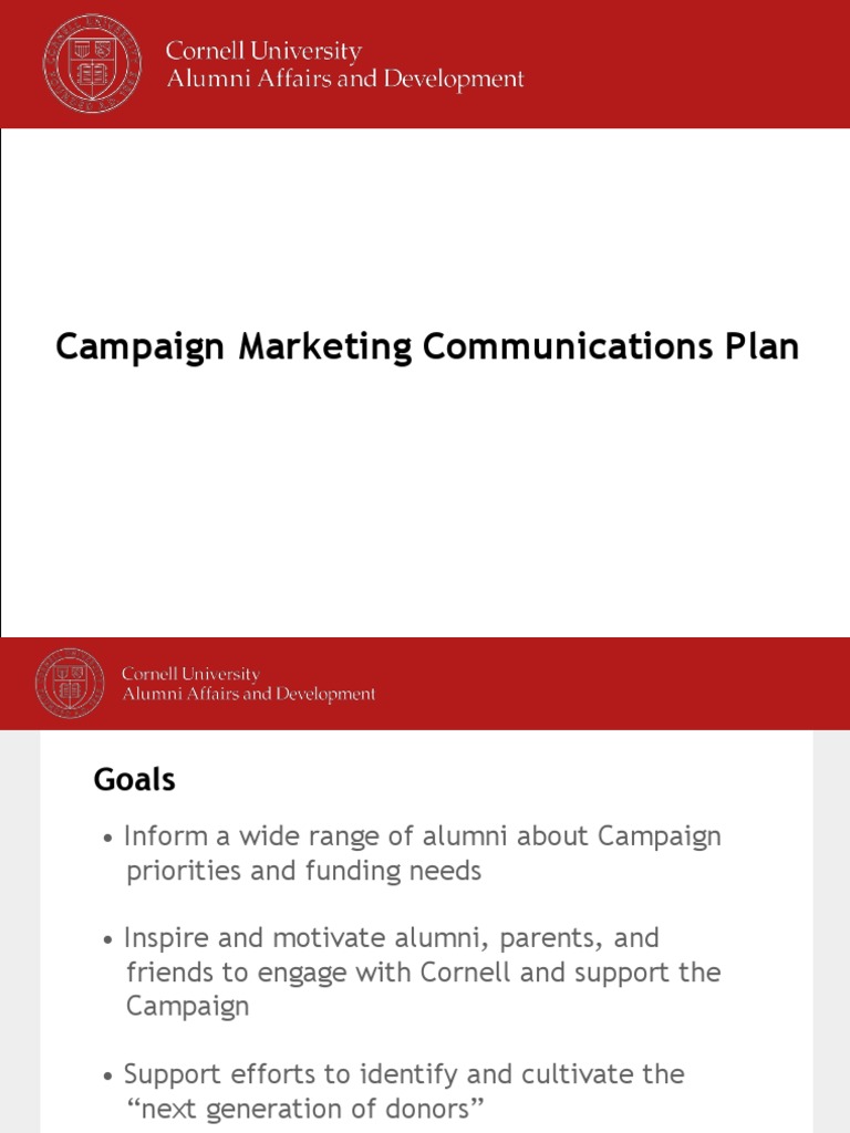 Cornell Campaign Marketing Plan | PDF | Cornell University | Marketing ...