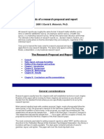 Elements of A Research Proposal and Report