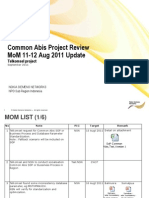 Common Abis Project Review MoM 11-12 Aug 2011 Update