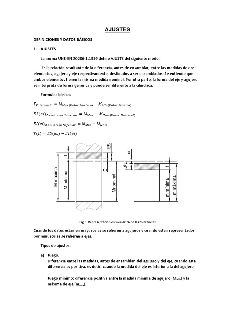 Tipos y Cálculos de Ajustes Mecánicos | PDF | Tolerancia de ingeniería