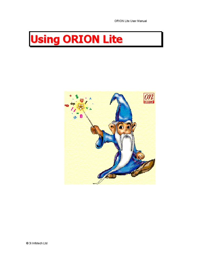Integrated ORION Lite User Manual | PDF | Accounting | Business
