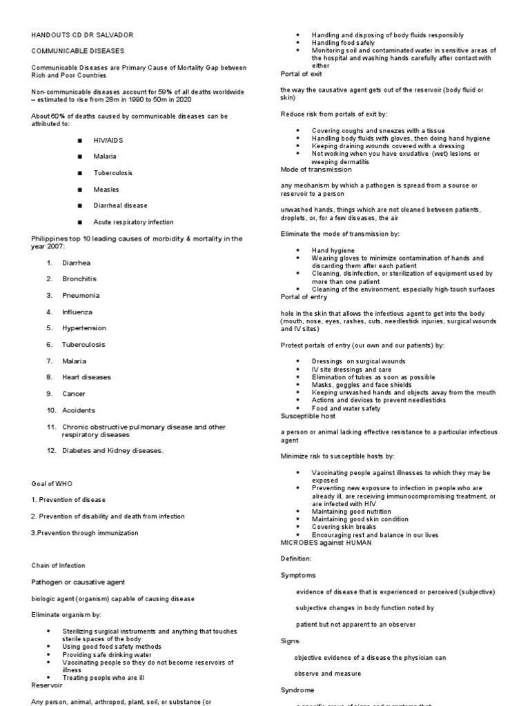 Communicable Diseases Overview | PDF | Immune System | Infection