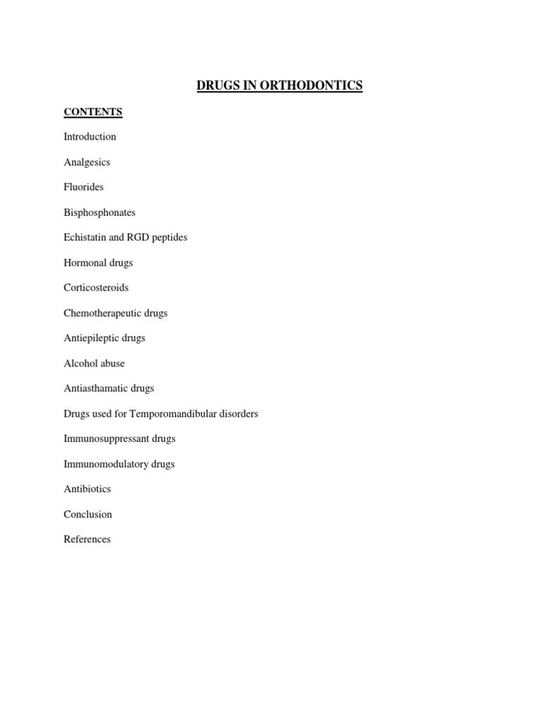 The Comprehensive Guide to Drugs Commonly Used in Orthodontic Practice