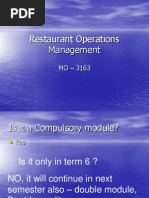 Restaurant Operations Management