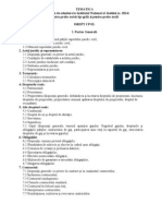 04 2014 Tematica Concursul de Admitere 2014 0