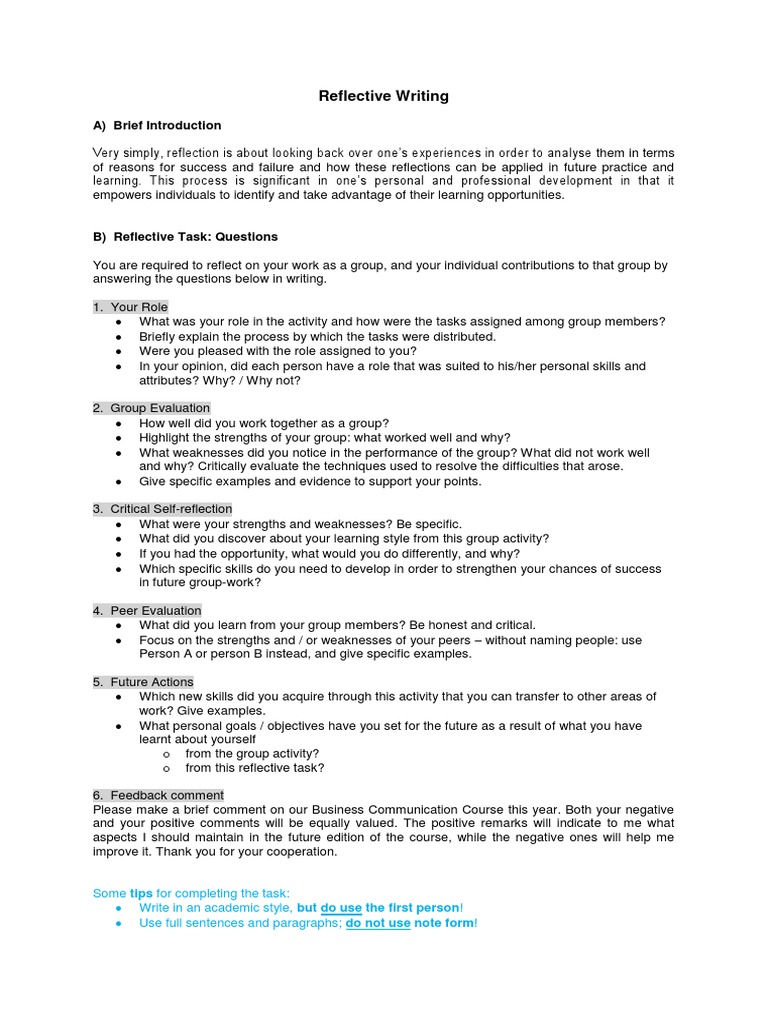 Meaning of reflective account picture