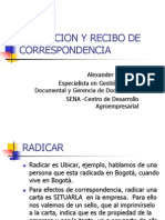 Radicacion y Recibo de Correspondencia