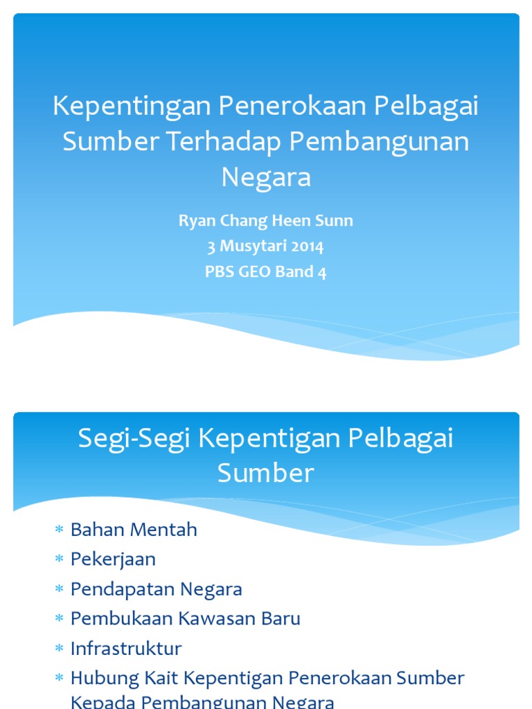Kepentingan Penerokaan Pelbagai Sumber Pdf