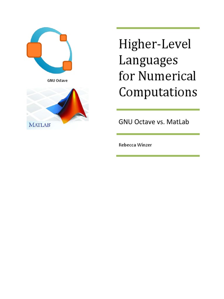 GNU Octave vs. MatLab Comparison | PDF | Matlab | Numerical Analysis