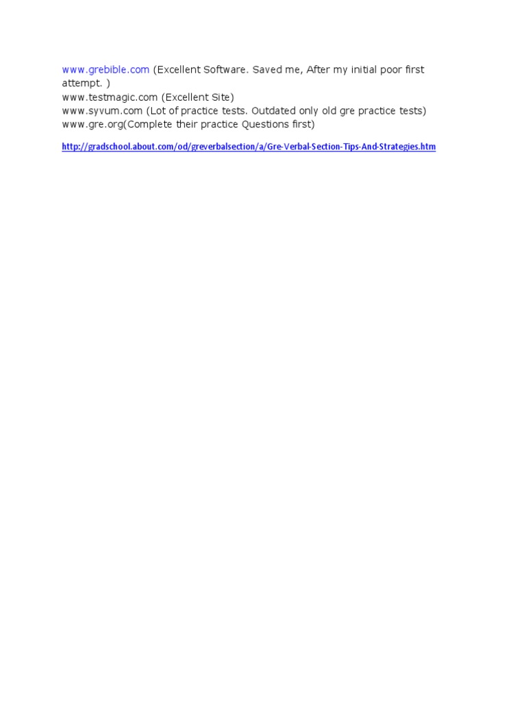 Top GRE Prep Resources and Tips | PDF