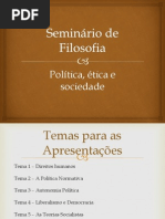 Seminario de Filosofia - Politica- Etica e Sociedade