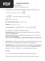 Ellipse Formulae Sheet