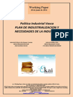 Política Industrial Vasca. PLAN DE INDUSTRIALIZACION Y NECESIDADES DE LA INDUSTRIA