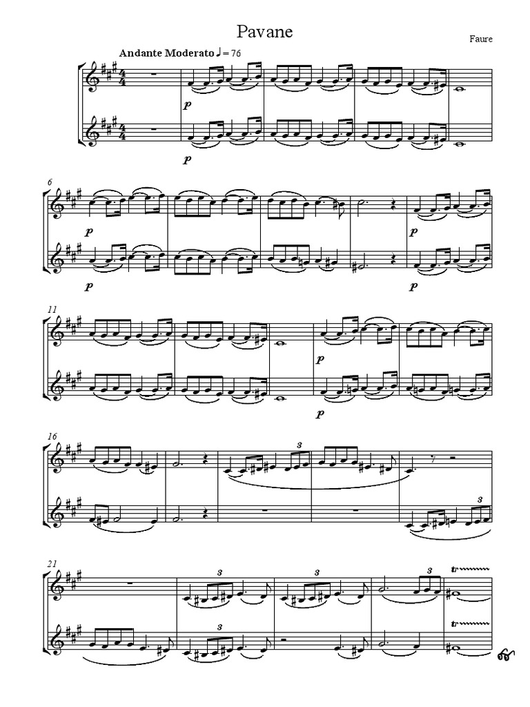 Pavane Flute Duet PDF