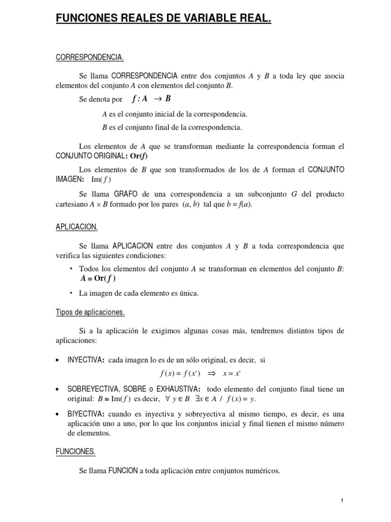 Funciones Reales de Variable Real | PDF | Función (Matemáticas) | Logaritmo