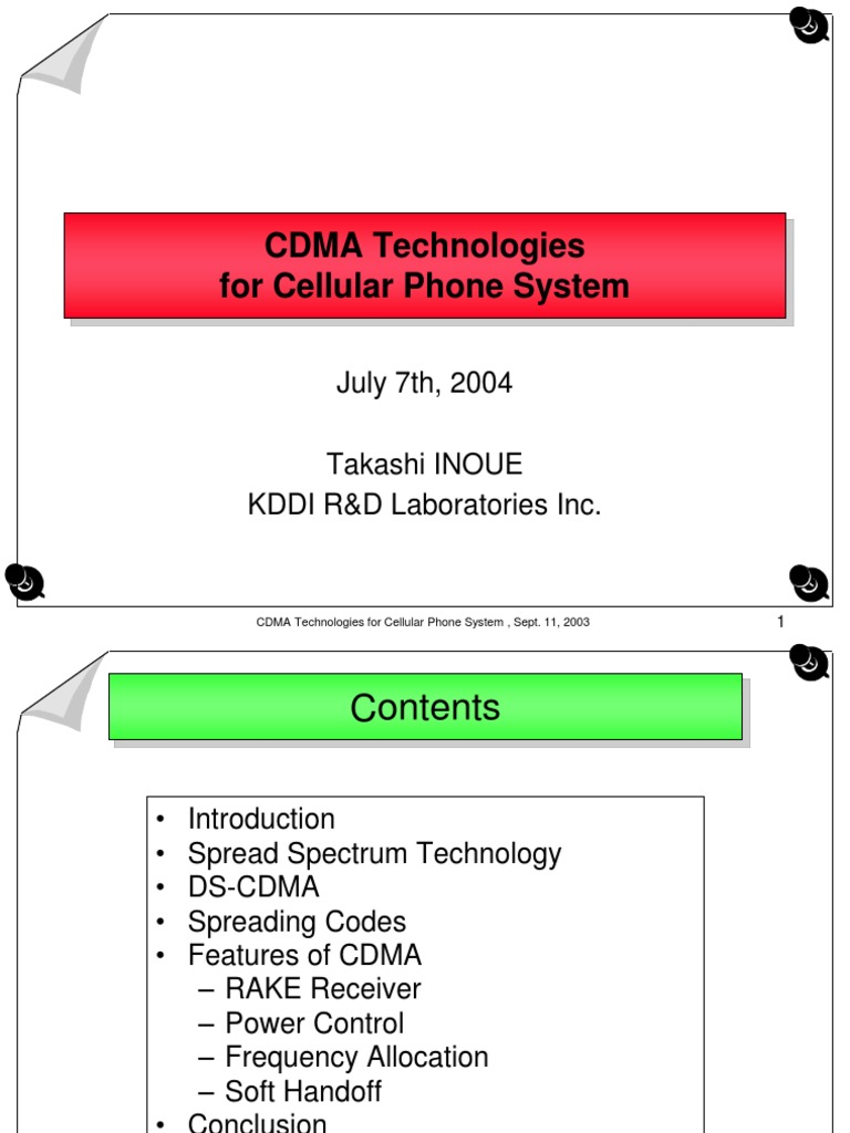 CDMA Cellular Technology Overview | PDF | Code Division Multiple Access ...