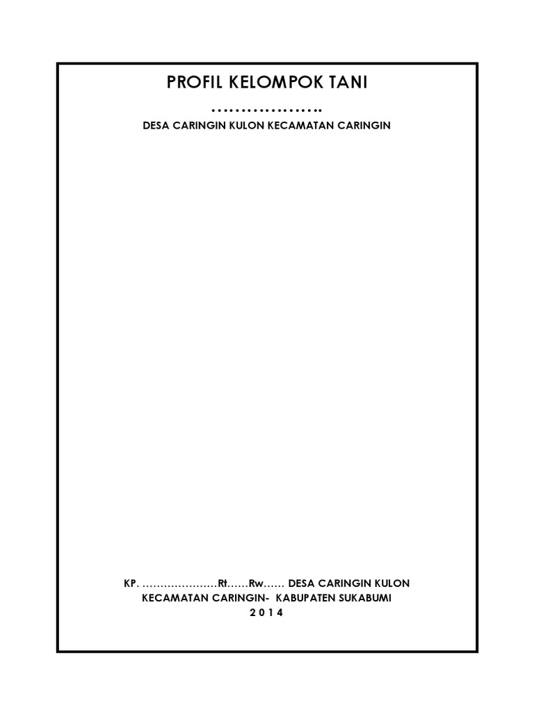 Contoh Profil Kelompok Tani | PDF