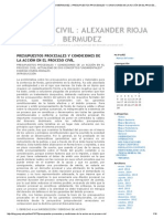 Presupuestos Procesales y Condiciones de La Acción en El Proceso Civil Procesal Civil _ Alexander Rioja Bermudez »