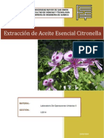 Extraccion de Aceite Esencial de Citronella