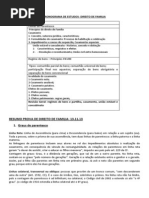 Resumo Direito de Familia Parentesco Casamento Regime de Bens