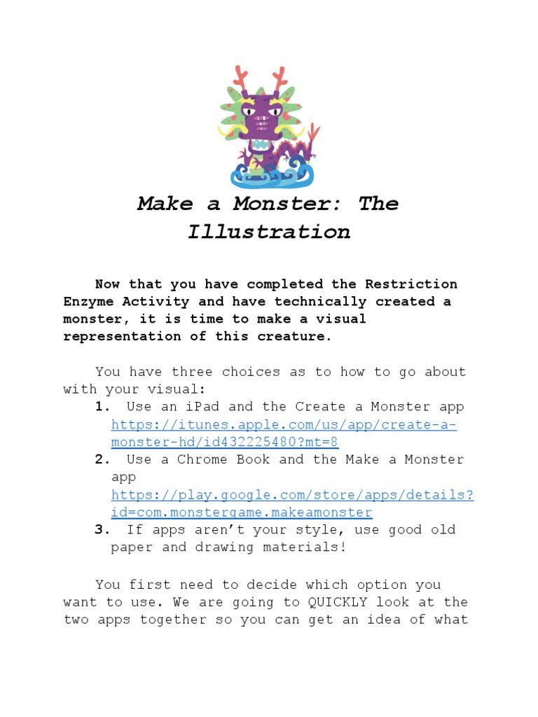Create Your Monster: Visual Guide | PDF