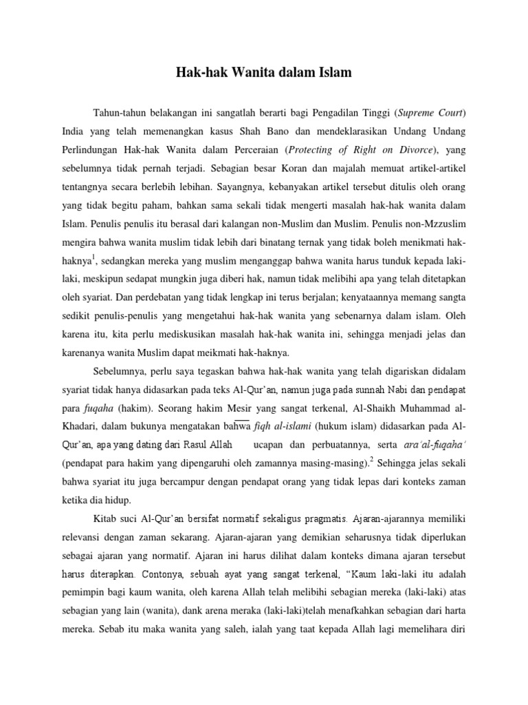 Hak Hak Wanita Dalam Islam Pdf