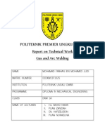 Politeknik Premier Ungku Omar: Report On Technical Work Gas and Arc Welding