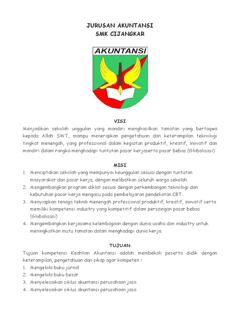 Contoh Program Kerja Ketua Jurusan Akuntansi Smk