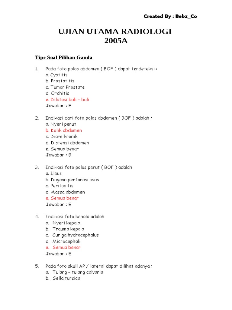 View Kumpulan Soal Dan Jawaban Radiologi 2021 2022 2023 Gif