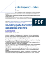 P2 Rice Price Hike Temporary-Palace: DA Selling Garlic From Rolling Stores As It Probes Price Hike