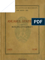 Anuarul Statistic Al Oraşului Bucureşti Pe Anii 1931-1936, 1937