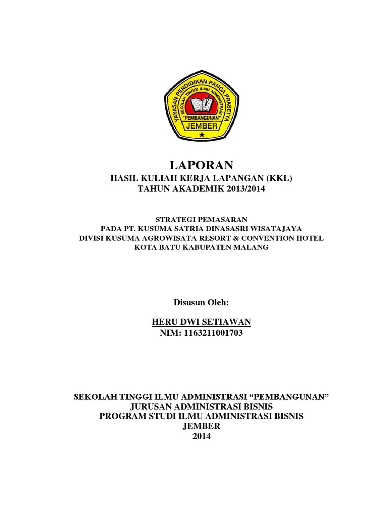 Contoh Daftar Isi Untuk Laporan Kkl - Simak Gambar Berikut