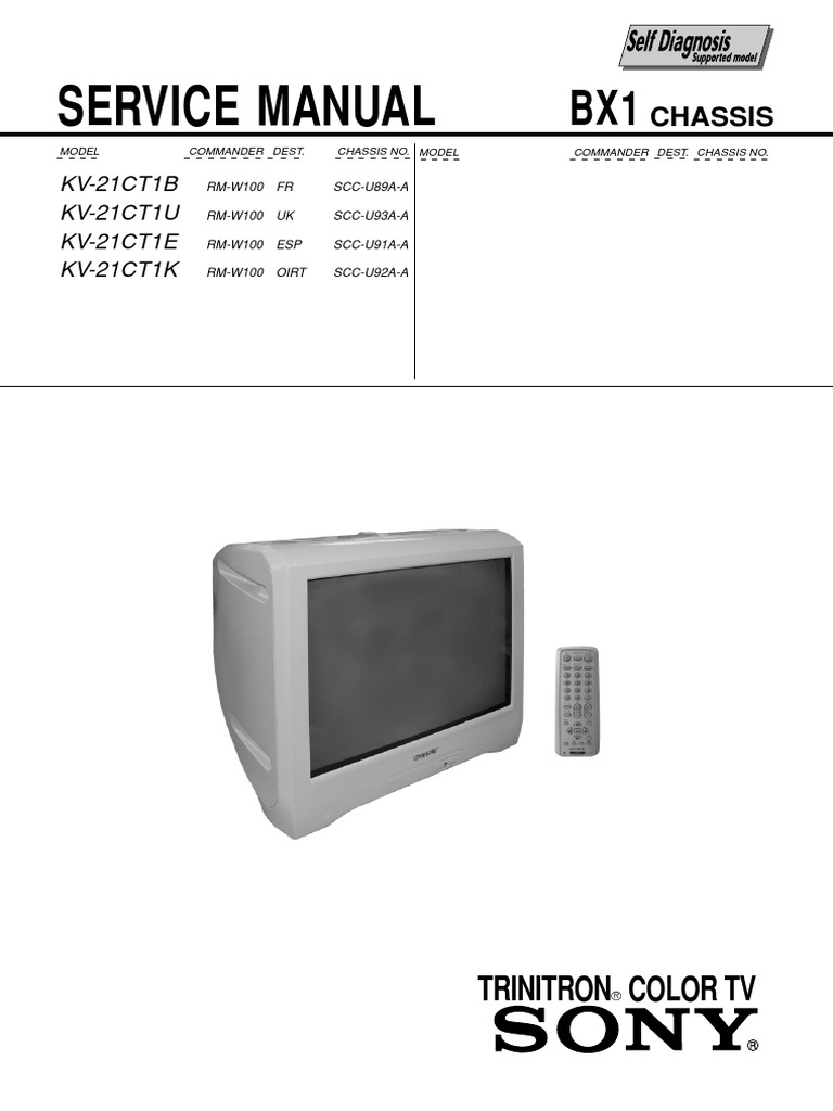 Sony Bx1 Chassis Kv21ct1b Electromagnetism Information And Communications Technology
